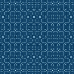 Fototapeta na wymiar Abstract geometric ornament. Light blue circles on a blue background. Vector illustration.