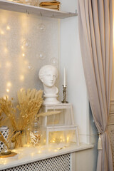 Wall design in antique fantasy style. The interior of the room is unusually beautiful.