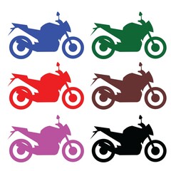 set of colorful motorbike vector