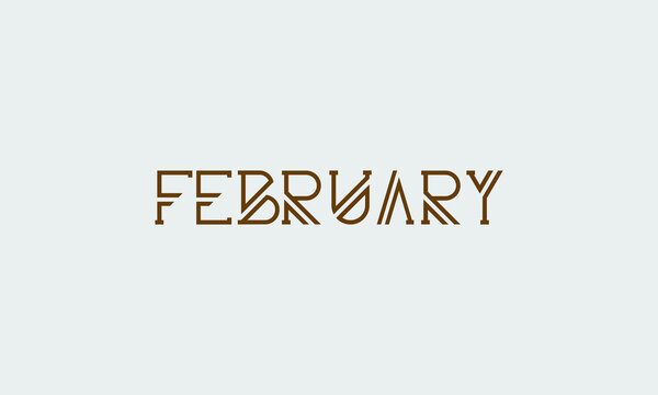 Word FEBRUARY in letters - Initial vector design - Premium Icon, Logo vector