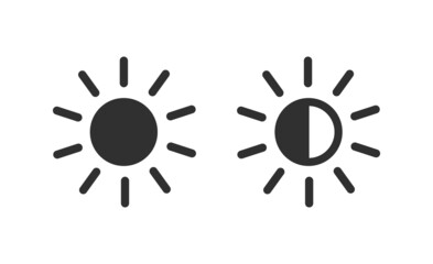 Brightness contrast Icon Vector. Flat illustration, brightness contrast sign isolated on white background.