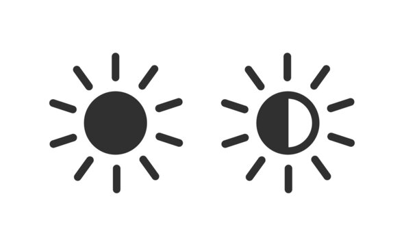 Brightness contrast Icon Vector. Flat illustration, brightness contrast sign isolated on white background.