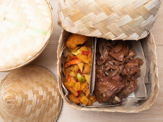 Picture of gudeg , an Indonesian traditional food that made from jackfruit