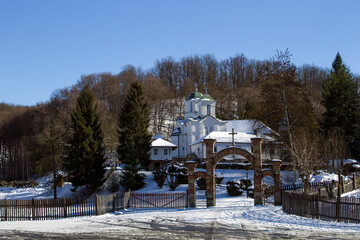 ORTHODOX MONASTERY  KAONA AND CHURCH NEAR THE VILLAGE OF KOCELJEVA IN SERBIA
