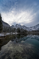 lake in the mountains - winter - almee, austria