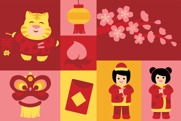 Tiger cartoon - Chinese new year