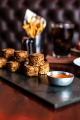 Perfect Burger Fried Chicken French Fries Bacon Barbecue Sauce Onion Rings Fast Food