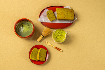 抹茶ケーキ　Japanese-style cake using matcha 