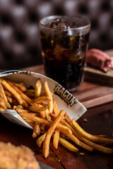 Perfect Burger Fried Chicken French Fries Bacon Barbecue Sauce Onion Rings Fast Food