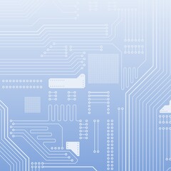 Blue circuit board tech background