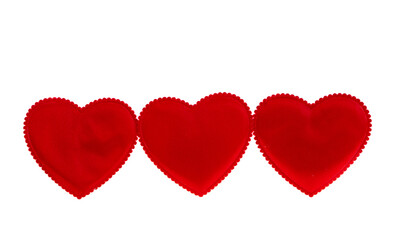 red hearts isolated