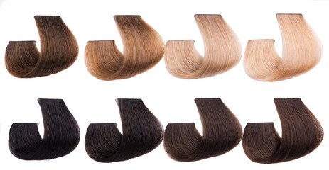 dyed curl of hair isolated