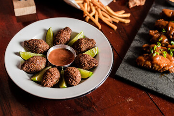 Perfect Burger Fried Chicken French Fries Bacon Barbecue Sauce Onion Rings Fast Food