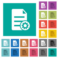 Document settings solid square flat multi colored icons