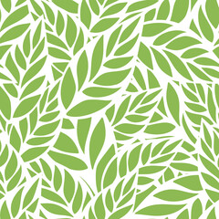 Modern seamless green and white floral pattern with leaves. Laser cutting ornament. Vector background