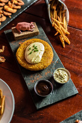 Perfect Burger Fried Chicken French Fries Bacon Barbecue Sauce Onion Rings Fast Food