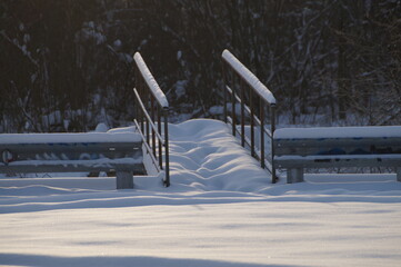 snow covered bridge