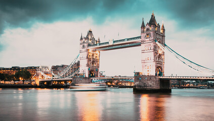 night shot of Tower Bridge in London
