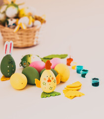 painting Easter eggs and bunnies