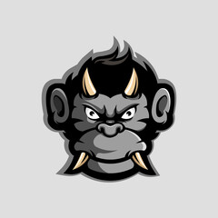 Monkey devil mascot logo design vector with modern illustration for sport team, gaming, esport