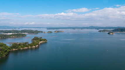 Fototapeta premium 《宮城県・東松島市》奥松島の空撮