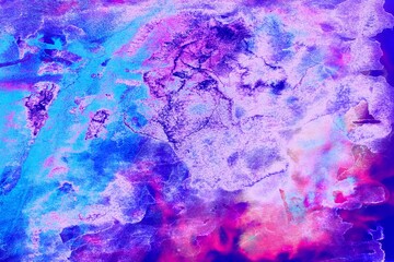 Light lilac watercolor background. Transparent lines and spots. Paint leaks and ombre effects. Abstract hand-painted image.