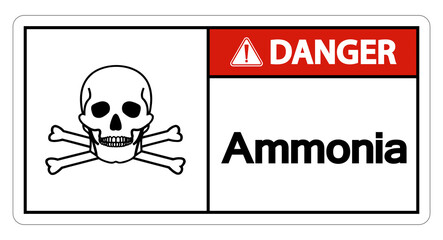 Danger Ammonia Symbol Sign On White Background