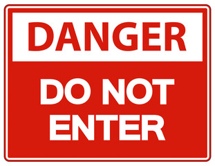 Danger Do Not Enter Symbol On White Background