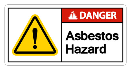 Danger Asbestos Hazard Symbol Sign On White Background