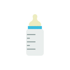 Fototapeta premium Baby milk bottle flat design isolated, empty bottle, feeding bottle