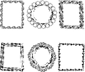 a set of grunge style frames