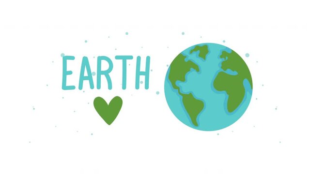 Ecology Earth Planet And Heart Animation