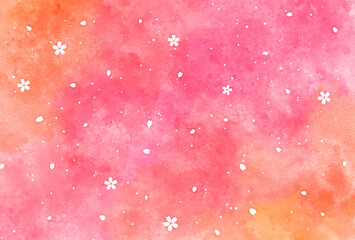 背景素材_水彩テクスチャ_オレンジ