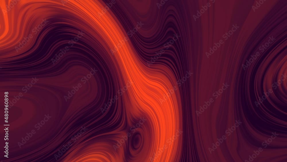 Poster background with orange curved light beams. 3d rendering loop animation hd