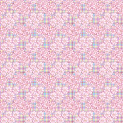 seamless pattern with pink flowers