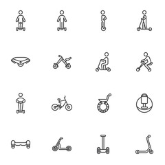 Alternative city transport line icons set © alekseyvanin