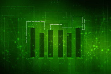 2d rendering Stock market online business concept. business Graph
