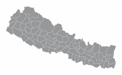 Nepal administrative map - obrazy, fototapety, plakaty