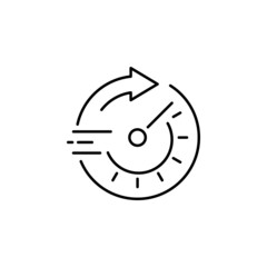 Fast time simple outline icon. Simple element time and timer speed vector icon.
