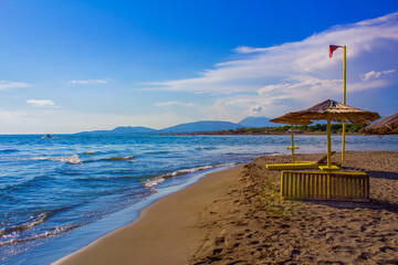 Beach and umbrellas on the beach