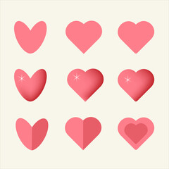 Hand drawn hearts vector collection. Design elements for Valentine's day. 