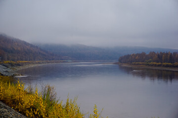 Mountain river in the northern part of the Trans-Baikal Territory