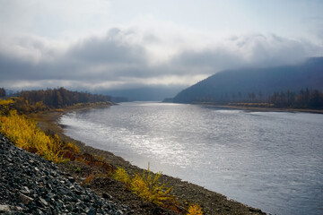 Mountain river in the northern part of the Trans-Baikal Territory