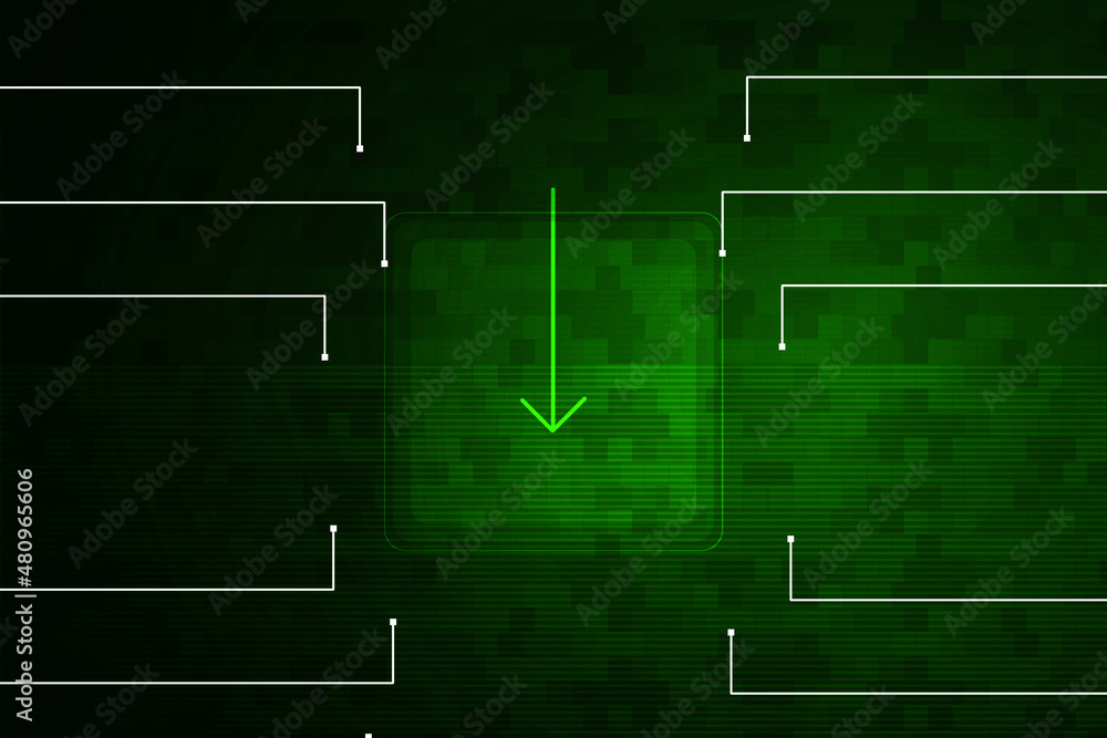 Poster 2d rendering downloading arrow icon