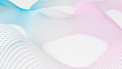Abstract 3 wave pattern lines and color. 3d render