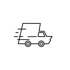 Fast shipping delivery truck flat vector icon for apps and websites. Simple element time and timer speed vector icon.