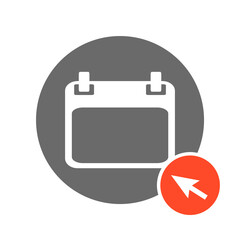 Termine online - Kalender Icon und Mauspfeil grau rot