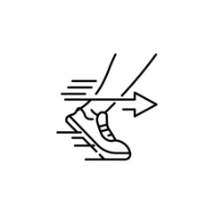 Running shoes icon in line style. For your design, logo. Vector illustration. Editable Stroke. Simple element time and timer speed vector icon