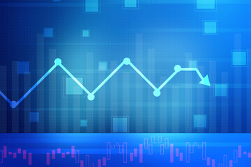 2d rendering Stock market online business concept. business Graph 