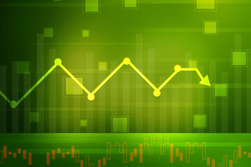 2d rendering Stock market online business concept. business Graph 